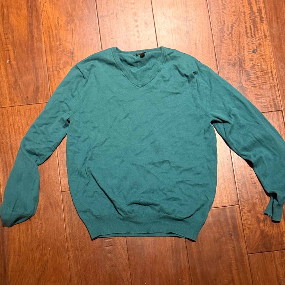 J. Crew Teal V-Neck Men's Sweater
